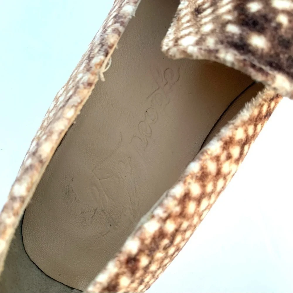 Free People Bohemian Western Snake Eyes Brown and White Loafer Slip Ons